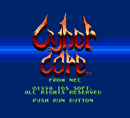 Cyber Core title screen for PC Engine